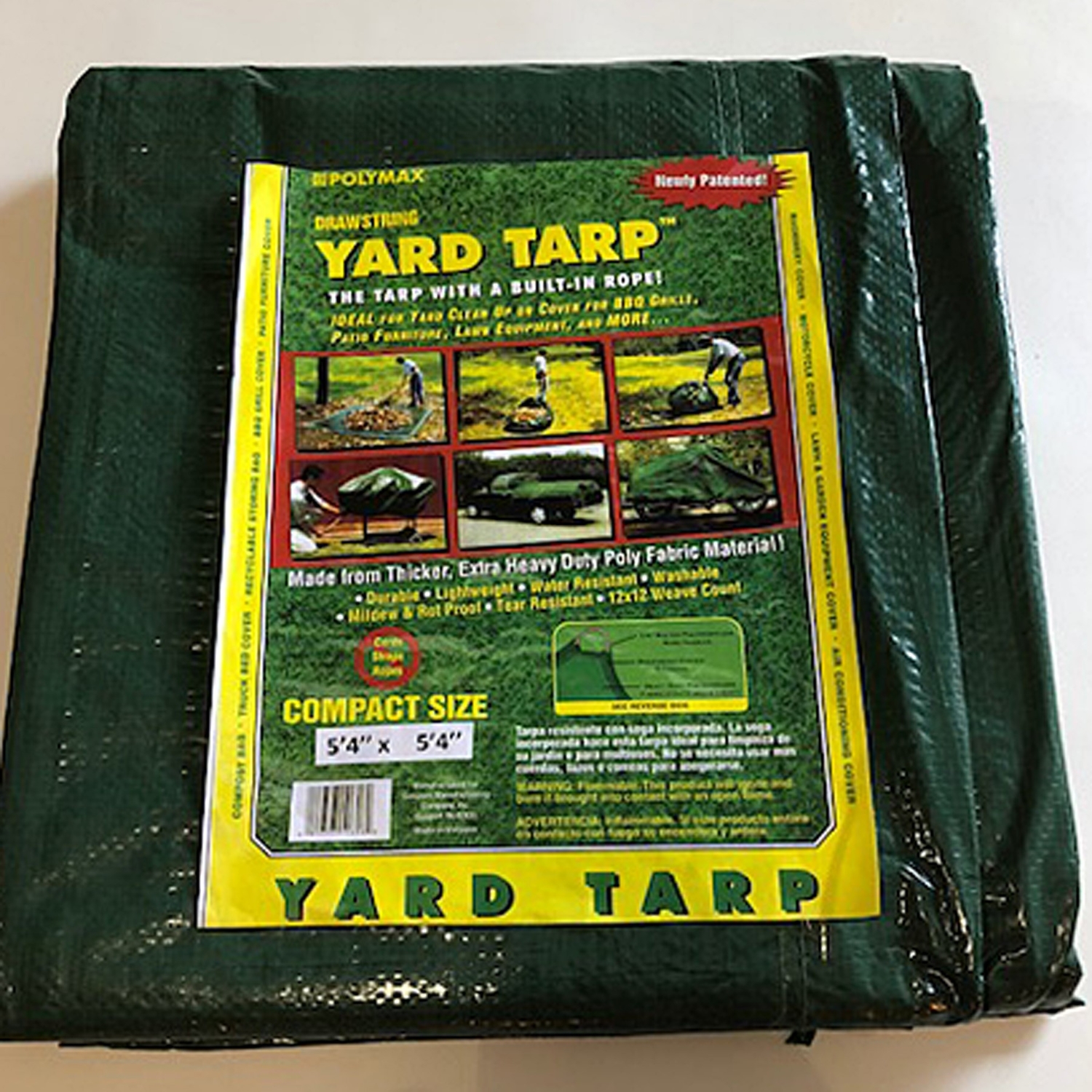 Gosport 5.33 ft. W X 5.33 ft. L Heavy Duty Polyethylene Drawstring Yard Tarp Green