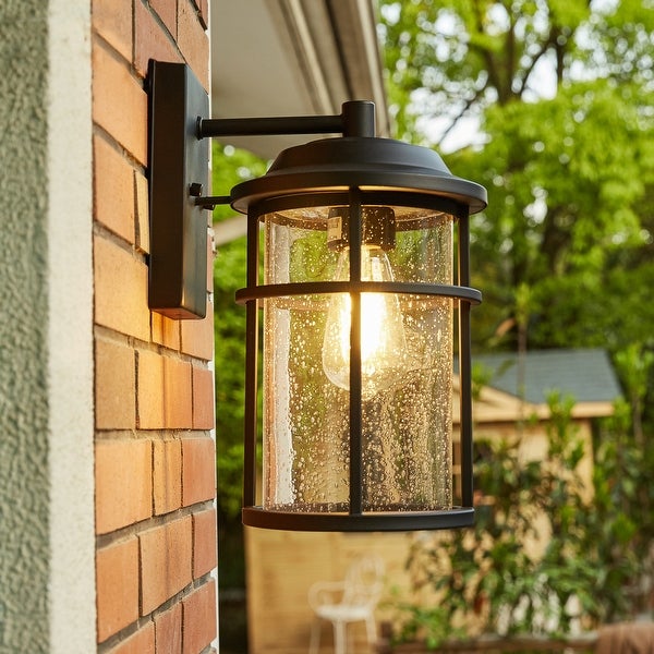 1 Light Black Coastal Barn Dome Outdoor Wall Lantern Clear Glass Shopping - The Best Deals on Outdoor Wall Lanterns | 39367998