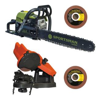 Sportsman 20 in. 52 cc Gas Chainsaw Kit with and Sharpener and Grinding Plates 809275