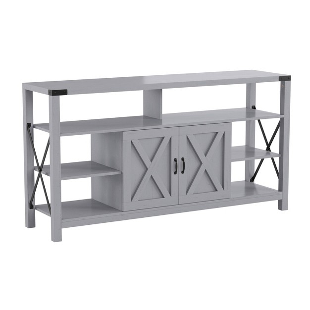 Brayden Modern Farmhouse Tv Stand For Tvs Up To 64 quot With Storage Cabinets Coastal Gray Taylor amp Logan