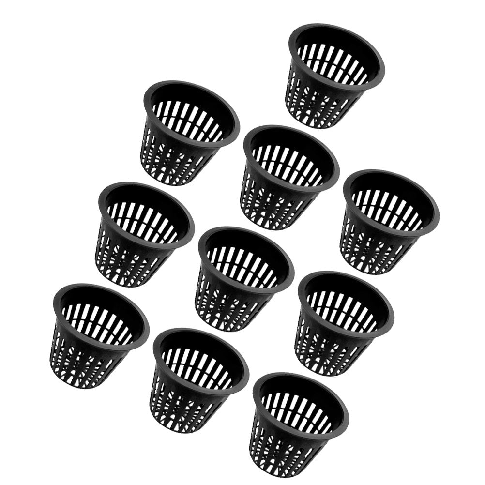 FRCOLOR 10pcs Plastic Planting Baskets Hydroponic Equipment Planting Baskets for Garden Home (Black， Medium Size)