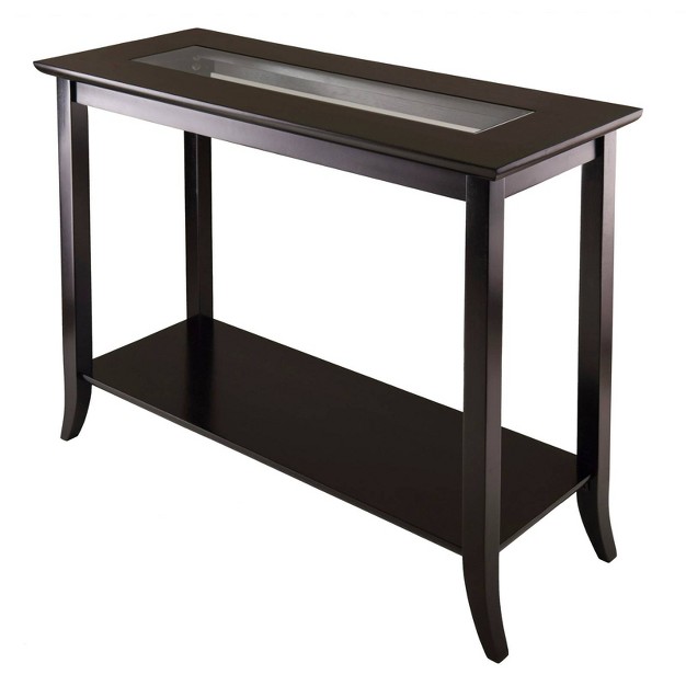 Genoa Console Table Glass Top Espresso Winsome