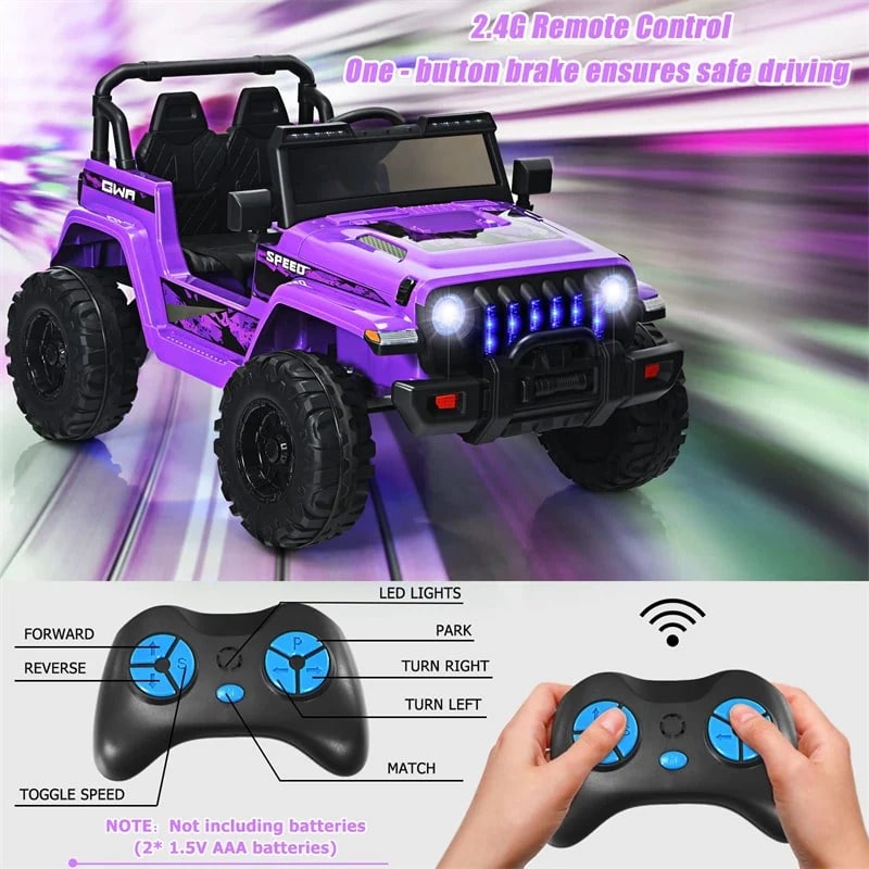 Kids Ride on Jeep Truck 12V Battery Powered Electric Riding Toy Car with 2.4G Remote Control