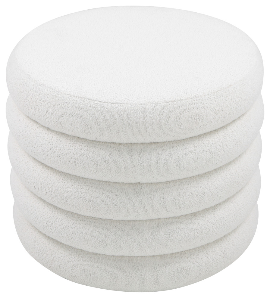 Fold Ottoman  Ivory Boucle   Contemporary   Footstools And Ottomans   by American Home Classic Inc.  Houzz