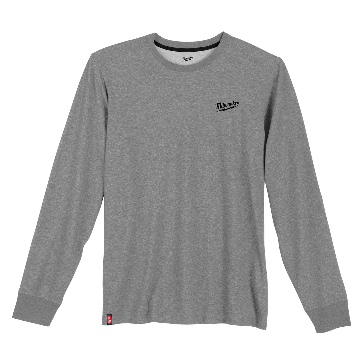 MW XXL Long Sleeve Men\u0027s Crew Neck Gray Hybrid Work Tee Shirt