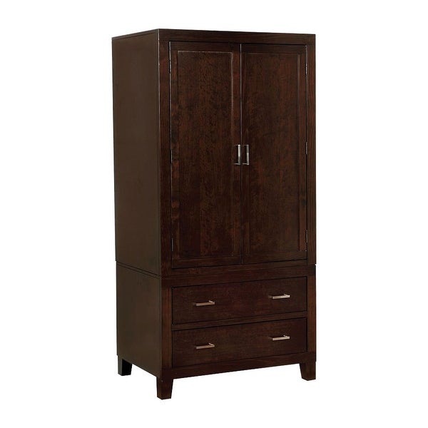 Wooden Armoire With 2 Drawers， Espresso - - 34443275