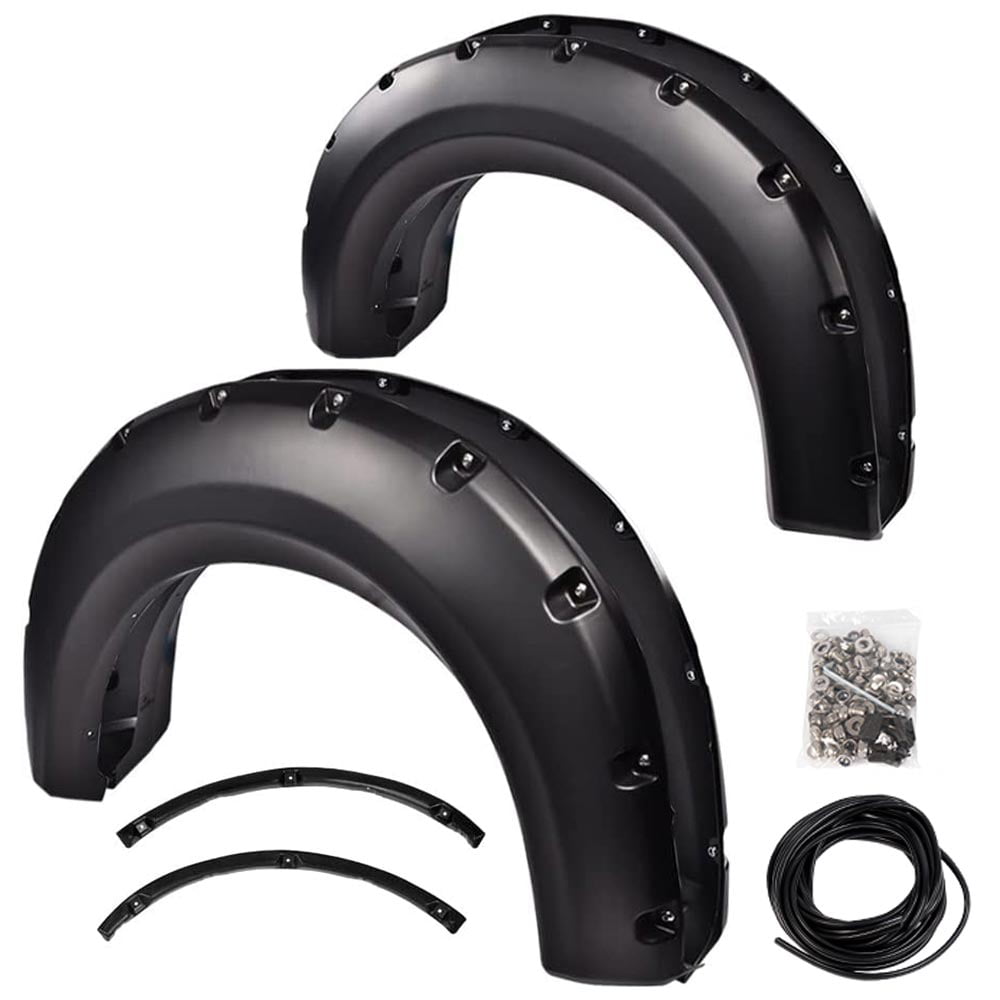 G-Plus Fender Flares Fit for 2009-2014 Ford F150 Rivet Style Smooth Matte Wheel Cover Protector