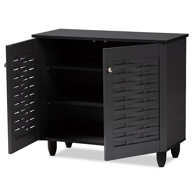 Baxton Studio Winda Charcoal Shoe Cabinet