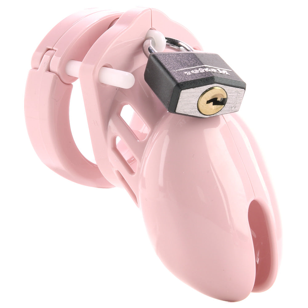 2.5 Inch Locking Male Chastity Device in Pink