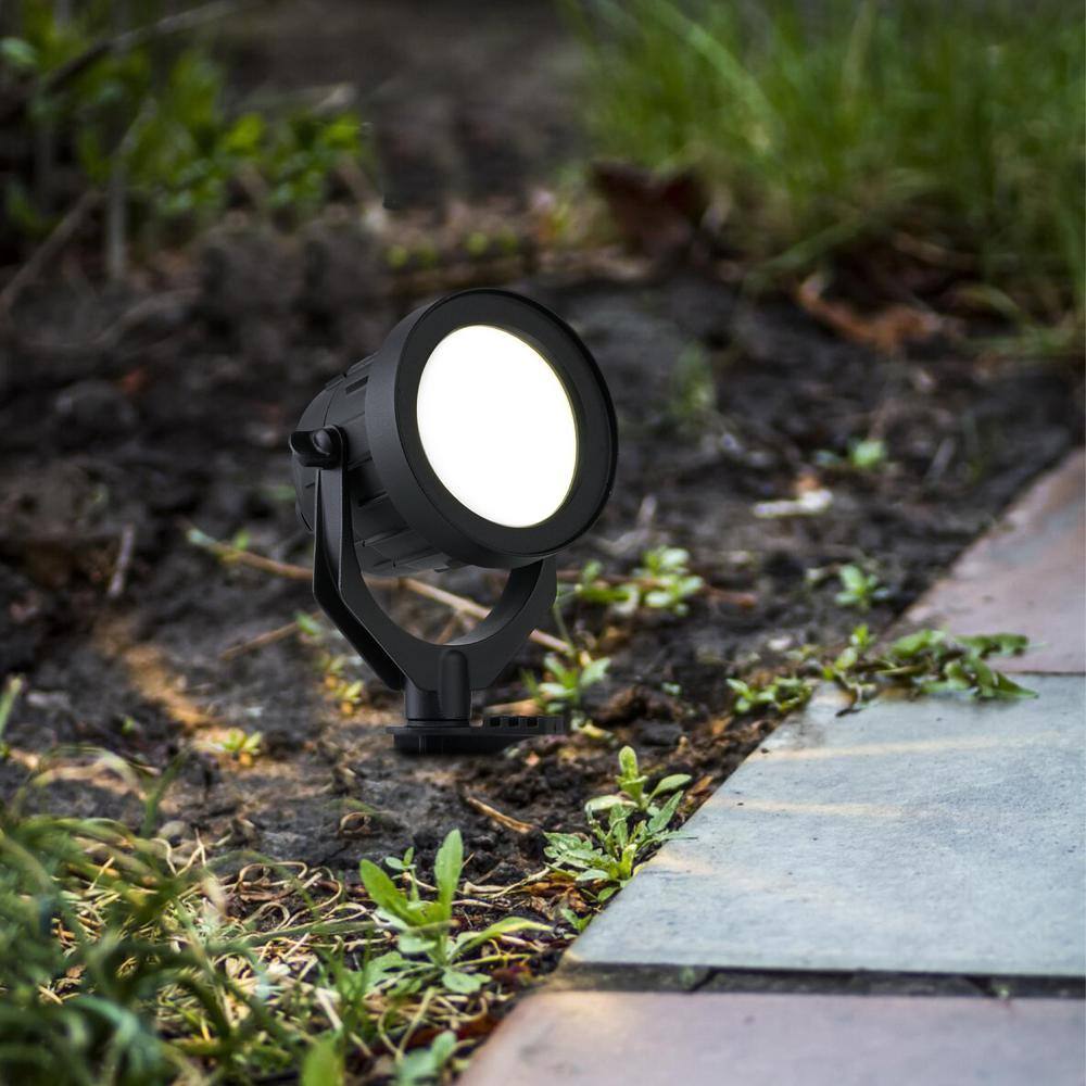 Hampton Bay Low Voltage Black LED Landscape Flood Light Powered by Hubspace L08157