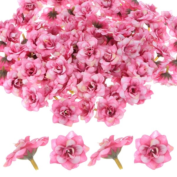 100Pack Artificial Roses Heads，Silk Fake Rose Head for Bouquet