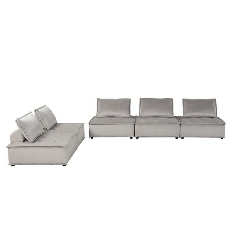 Anna Velvet 5 Pc Sofa and Loveseat