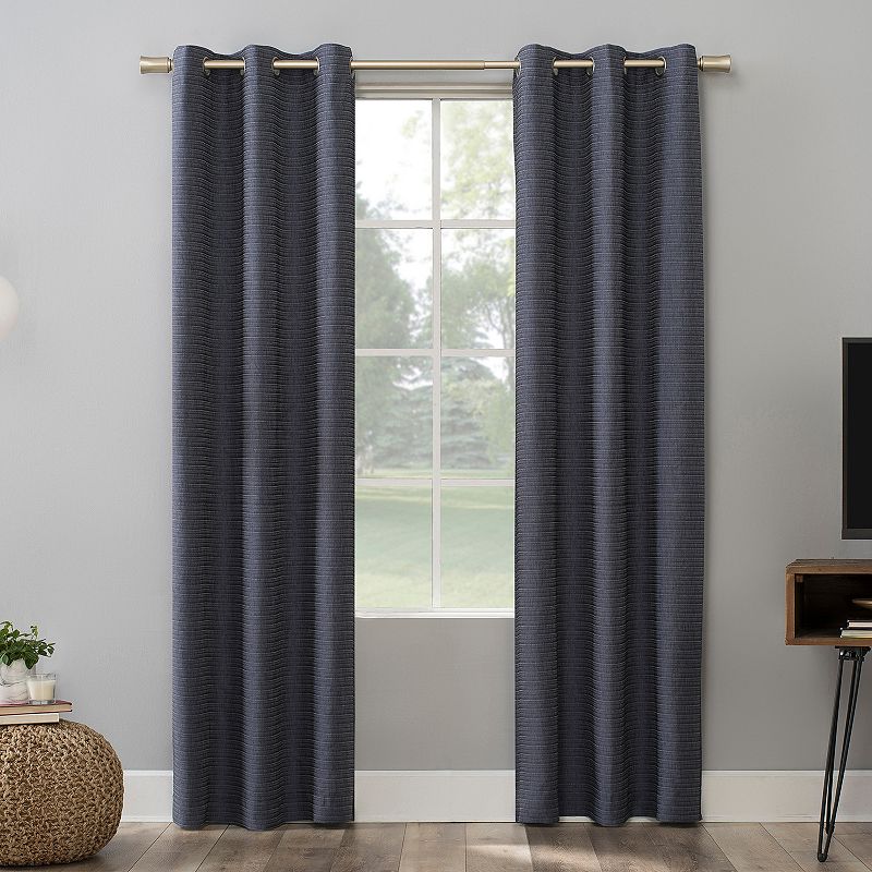 Sun Zero 2-Pack Tanden 100% Blackout Theater Grade Textured Grommet Curtain