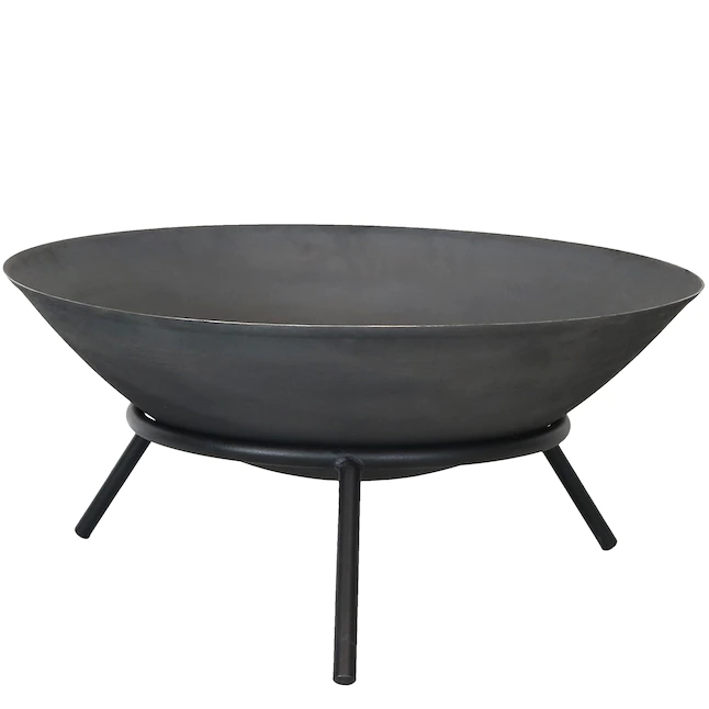 Sunnydaze Decor RCM-LG602 22-in W Silver Cast Iron Wood-Burning Fire Pit