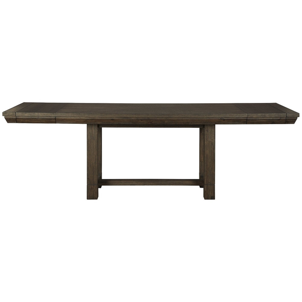 Dellbeck Brown Rectangular Dining Room Table with Leaves   Standard