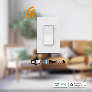 Commercial Electric Smart Single-Pole Specialty White Light Switch with Wi-Fi and Bluetooth Technology (1-Pack) Powered by Hubspace HPSA11CWB