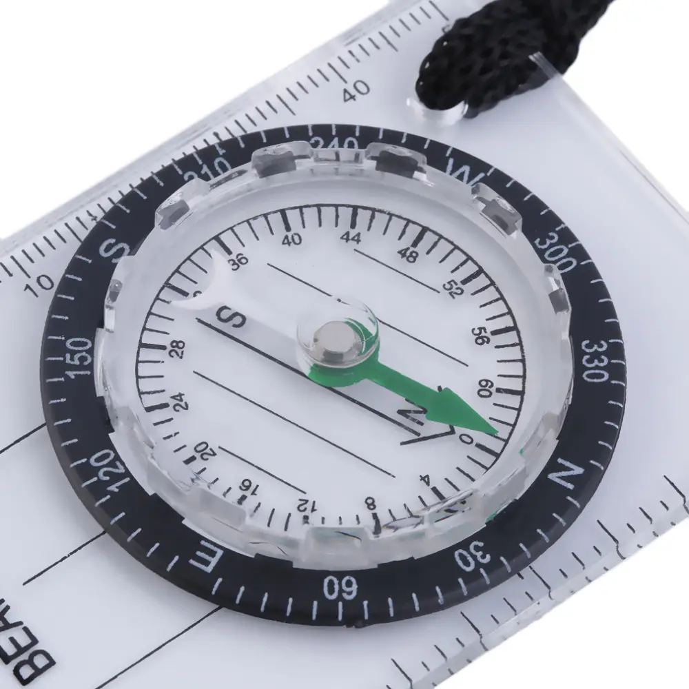 Outdoor Camping Hiking Transparent Plastic Compass ruler Proportional Footprint Travel Compass Tools Travel Kits