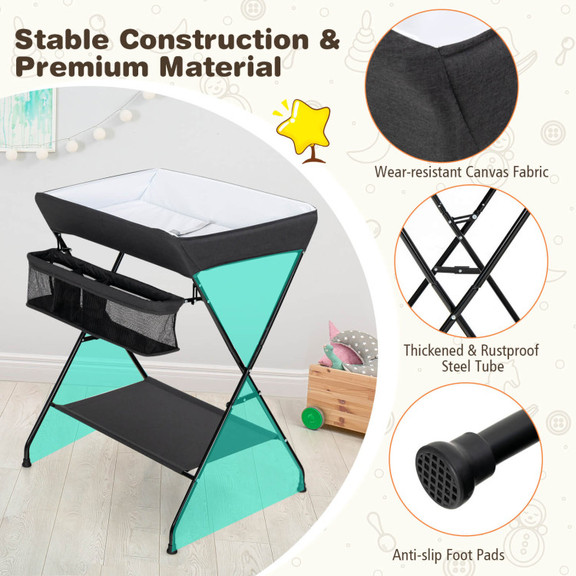 Costway 68512374 Baby Storage Folding Diaper Chang...