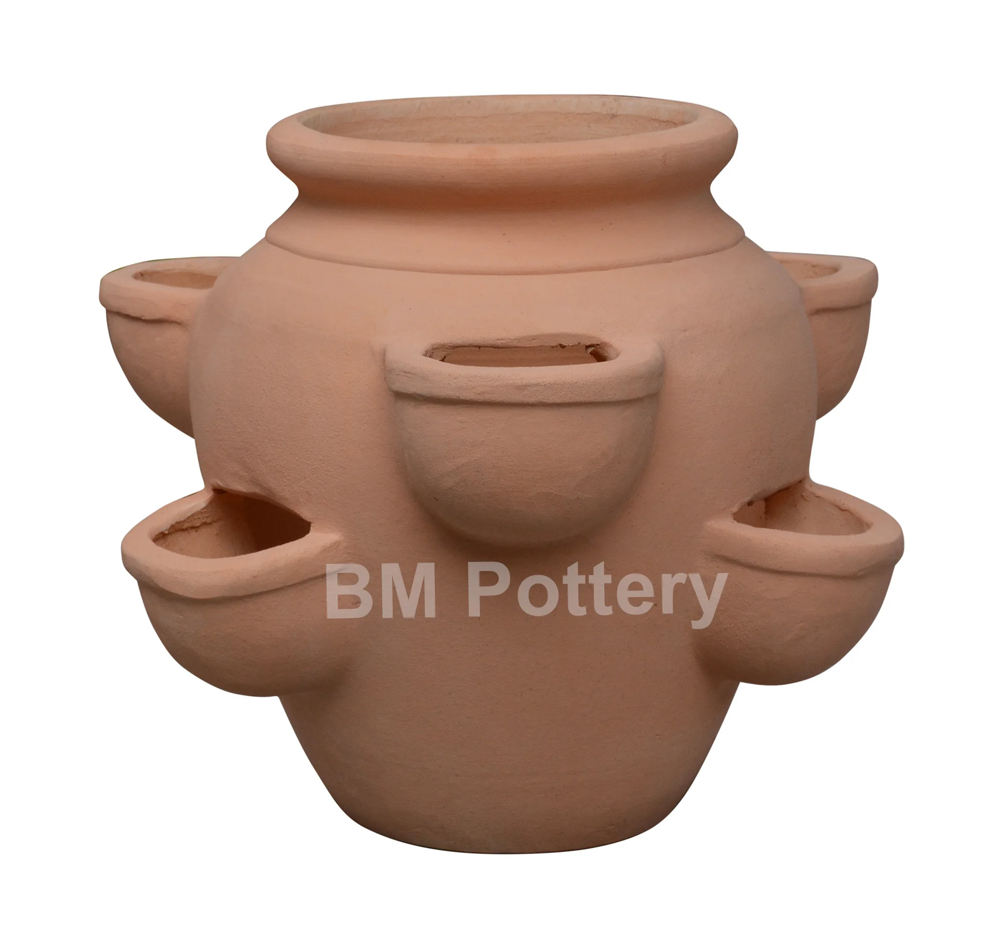 For Garden Decoration Strawberry Terracotta pot round shape Handcrafted in Vietnam with holes pottery planter