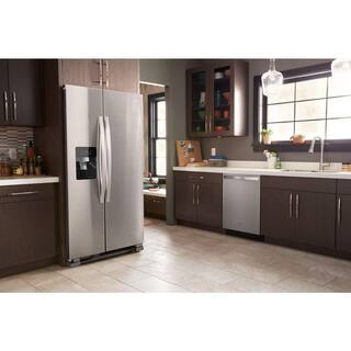 Whirlpool 21 cu. ft. Side-by-Side Refrigerator Built-In and Standard in Monochromatic Stainless Steel WRS331SDHM