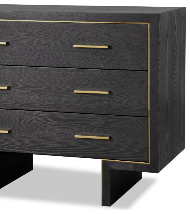 Black Ash 3 Drawer Chest  Liang  ampEimil Tigur   Transitional   Accent Chests And Cabinets   by Oroa   Distinctive Furniture  Houzz