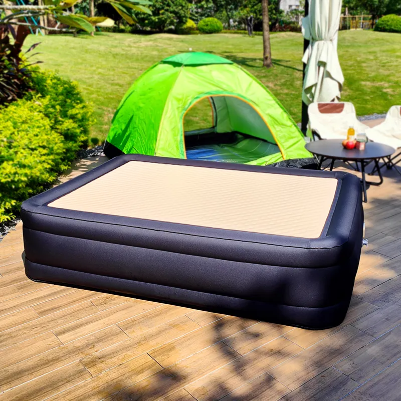 Newly Designed Portable Foldable Inflatable Bedroom Air Mattress Camping with Inflator Pump for Home Use