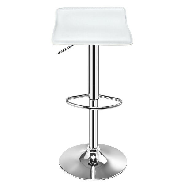 Set of 2 Adjustable PU Leather Backless Bar Stools