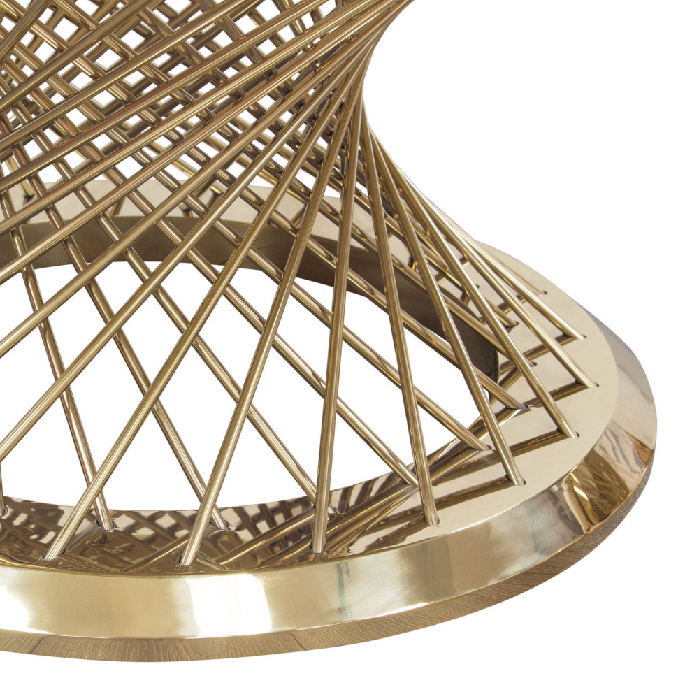 Solstice 35 quotRound Cocktail Table With Spiral Spoked Base  Gold   Contemporary   Coffee Tables   by clickhere2shop  Houzz