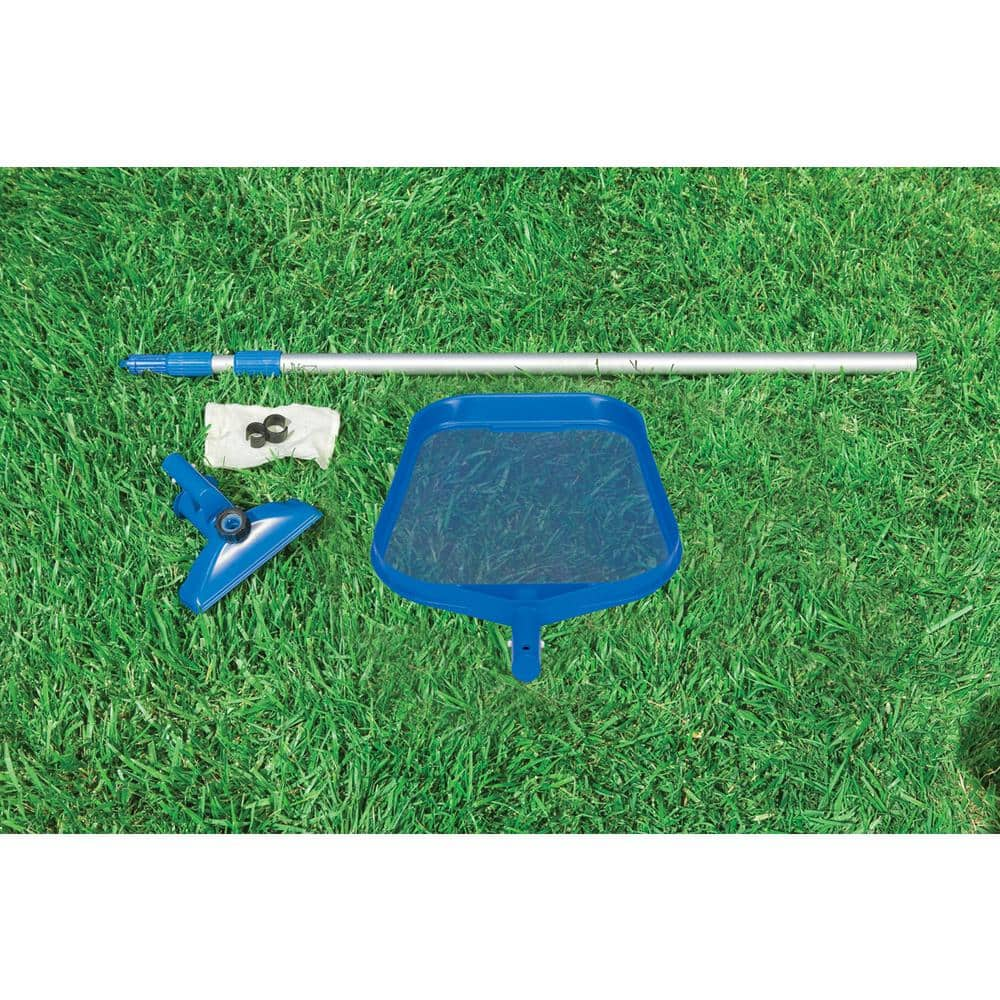 Intex 10 ft. x 2.5 ft. Pool Kit with Pool Set with Filter Pump with 10 ft. Round Pool Cover 28002E + 28201EH + 28030E