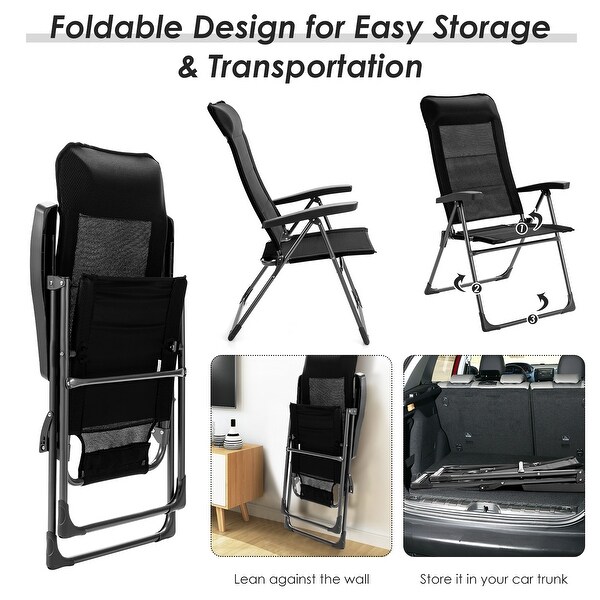 2PCS Portable Patio Folding Dining Chairs - Overstock - 37292939