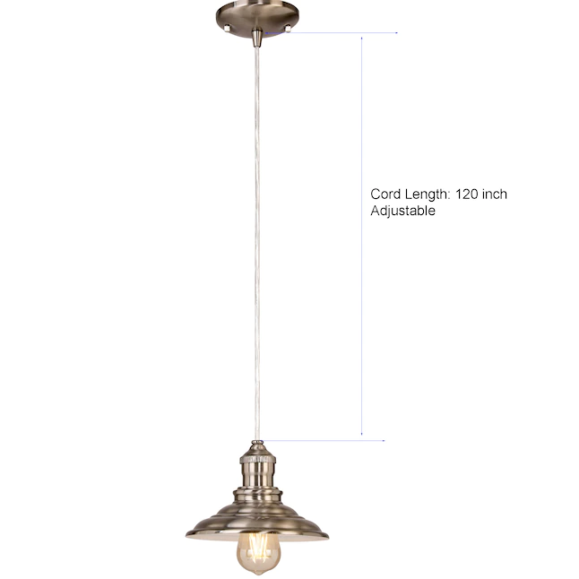 allen + roth Hainsbrook Antique Pewter Rustic Cone Mini Pendant Light