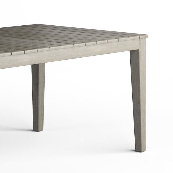 WyndenHall Lotus 83 inch Wide Contemporary Outdoor Dining Table in Distressed Weathered Grey - N/A