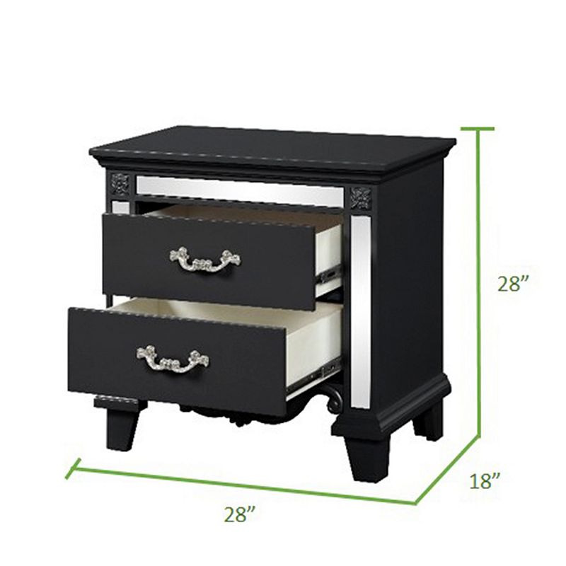 Milan Modern Style 2-Drawer Nightstand Made with Wood