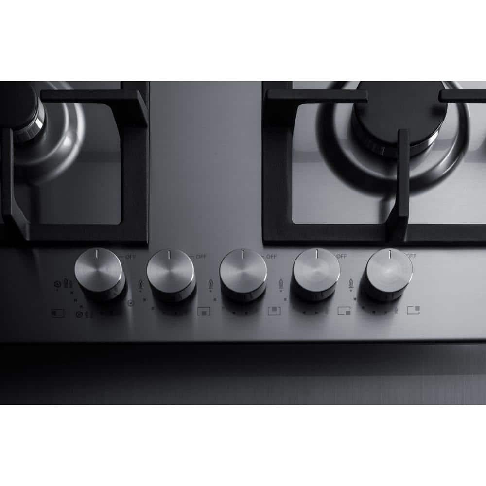 Summit Appliance 34 in Gas Cooktop in Stainless Steel with 5Burners