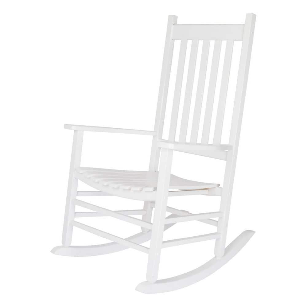 Shine Company Vermont Porch Rocker White Wood Outdoor Rocking Chair