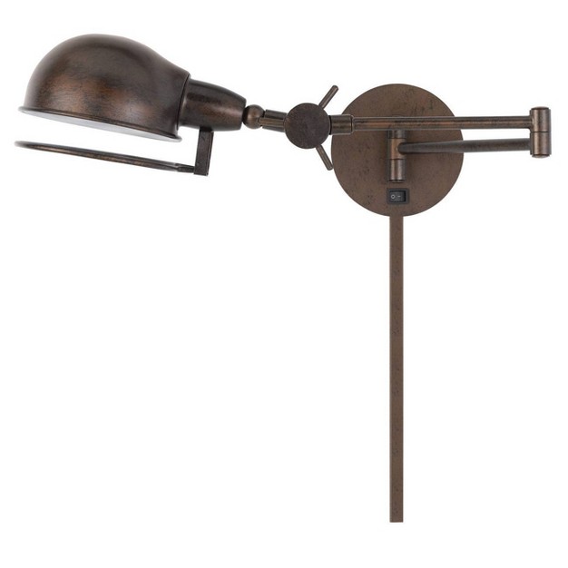 Linthal Swing Arm Wall Lamp With Adjustable Shade Rust Cal Lighting