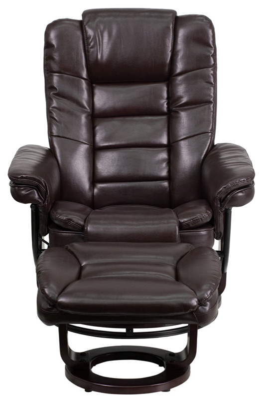 Brown Leather Recliner and Ottoman   Contemporary   Recliner Chairs   by First of a Kind USA Inc  Houzz