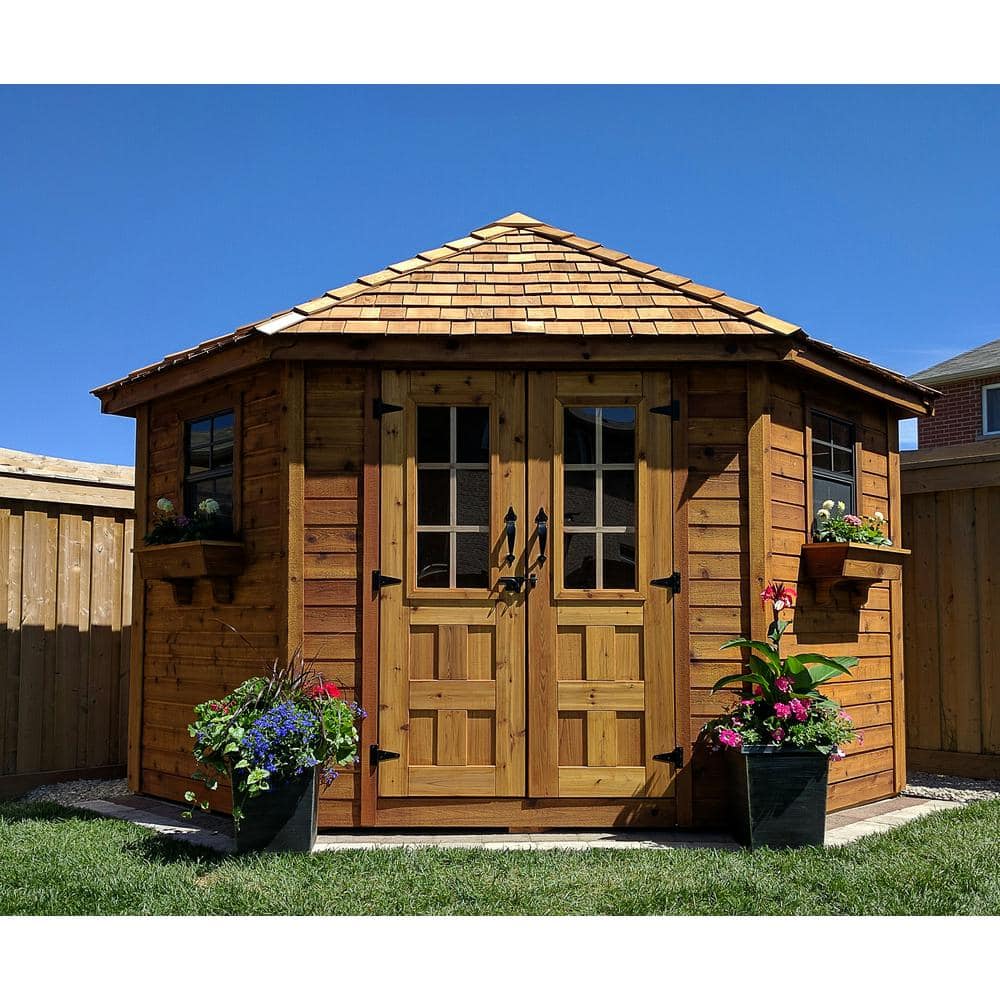 Outdoor Living Today 9 ft. x 9 ft. Penthouse Cedar Garden Shed PEN99