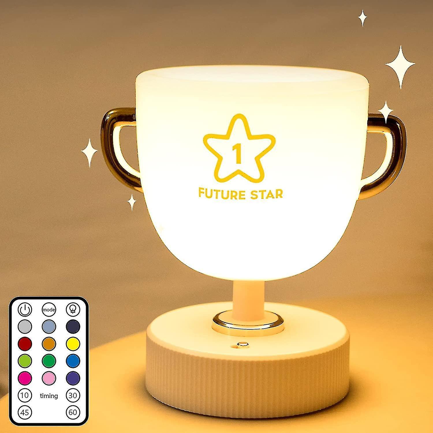 Liangnv Night Light For Kids， Champion Cup Cute Lamp， 10 Colors Kids Night Light For Kids Room， Usb