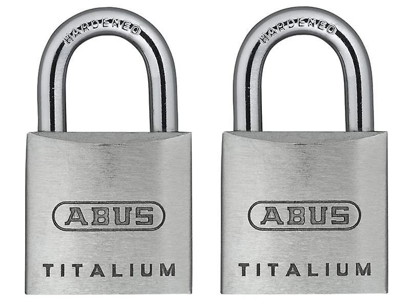 ABUS 64TI/20mm TITALIUM Padlock Carded Twin Pack ABU64TI20TC