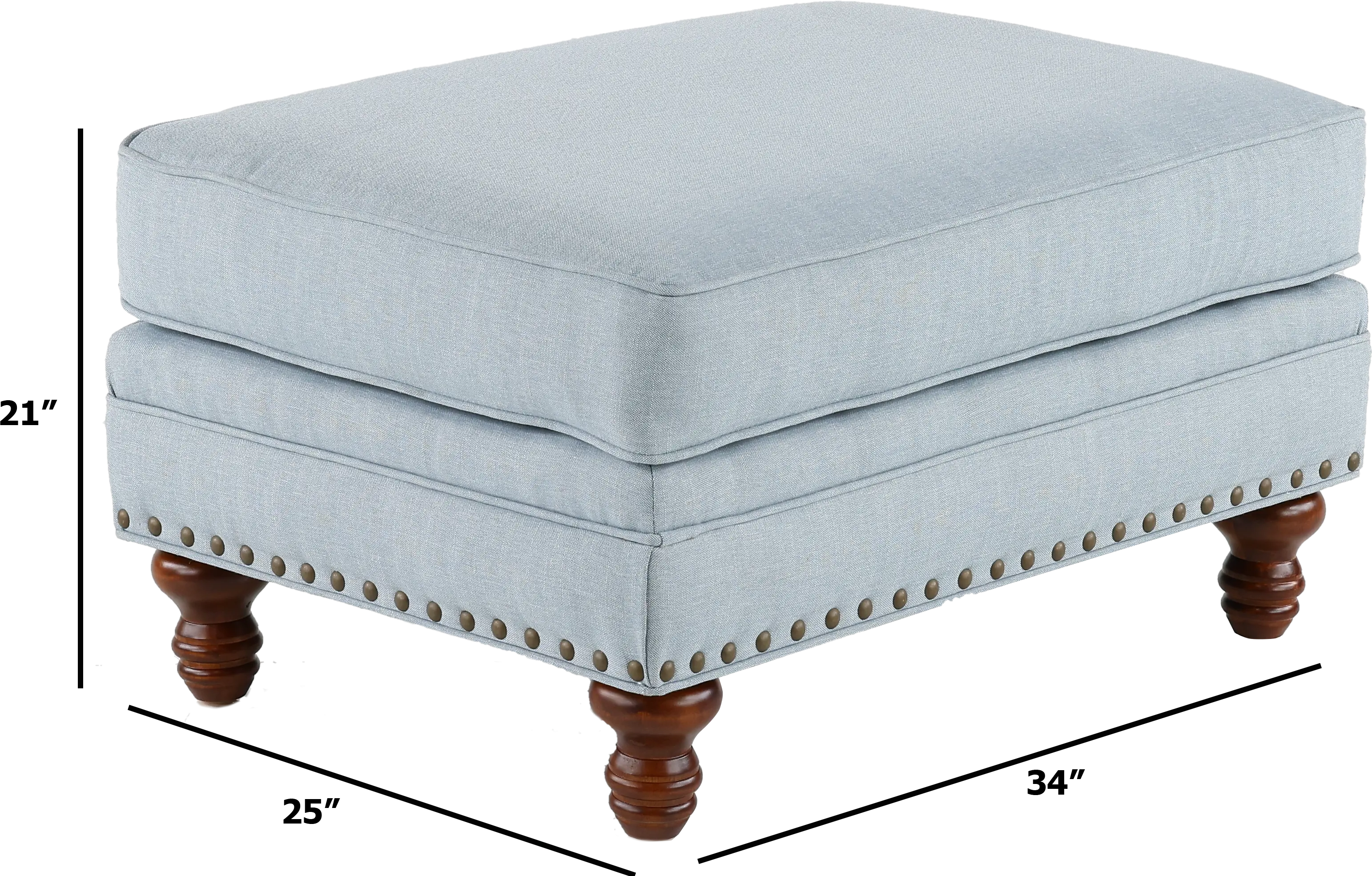 Ashford Light Blue Ottoman