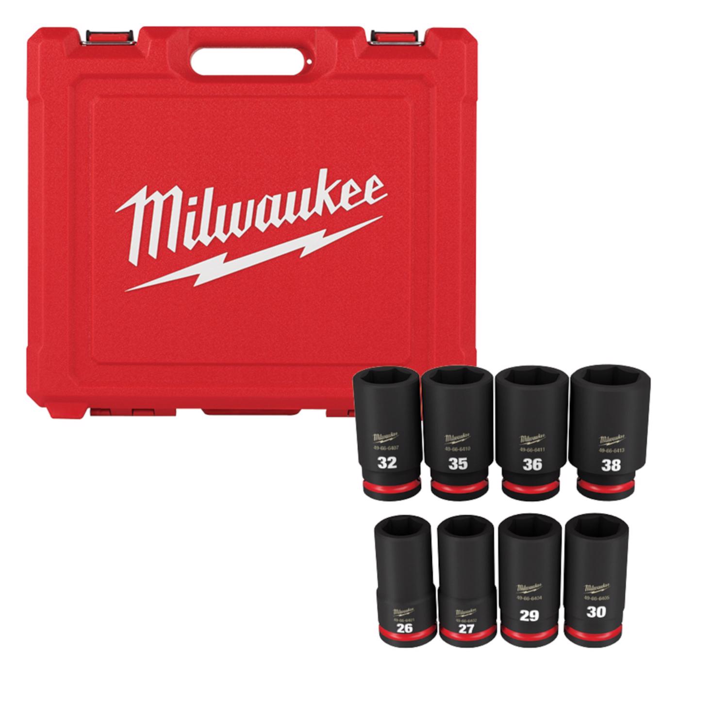 MW Shockwave 3/4 in. drive Metric 6 Point Deep Impact Socket Set 8 pc