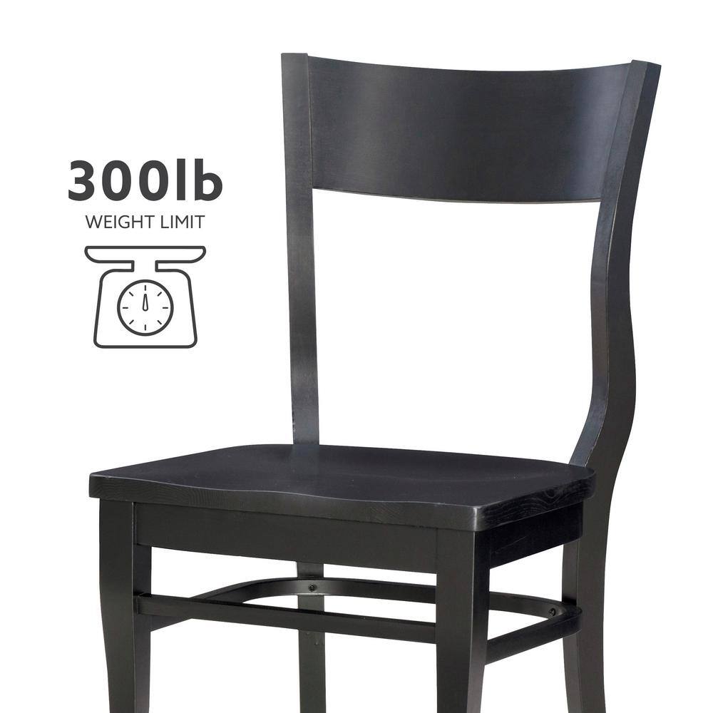 Linon Home Decor Choteau Black Wood Modern Farmhouse Side Chair (Set of 2) THDAC03623