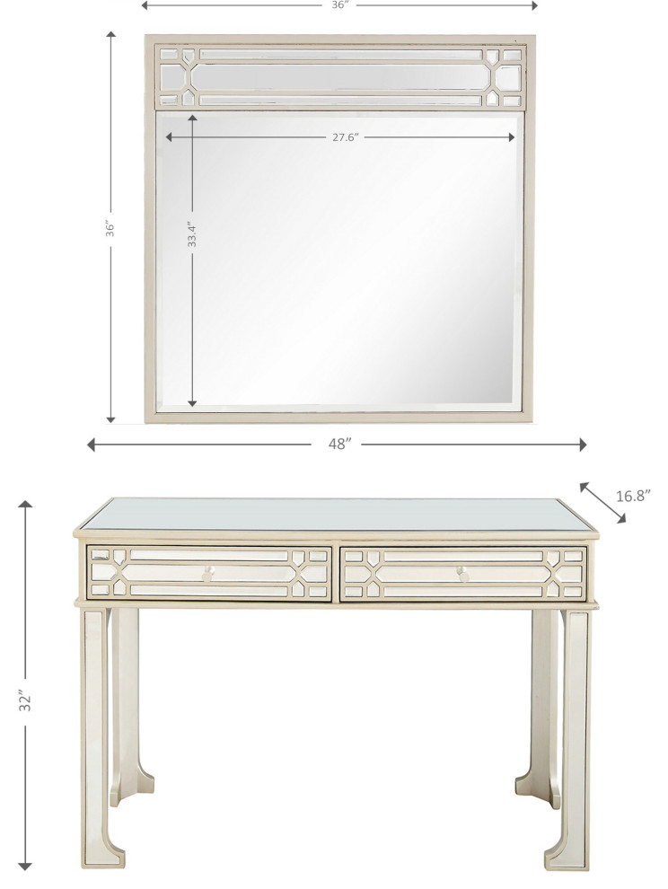 Champagne Finish Mirror and Console Table   Contemporary   Console Tables   by UStradeENT LLC  Houzz