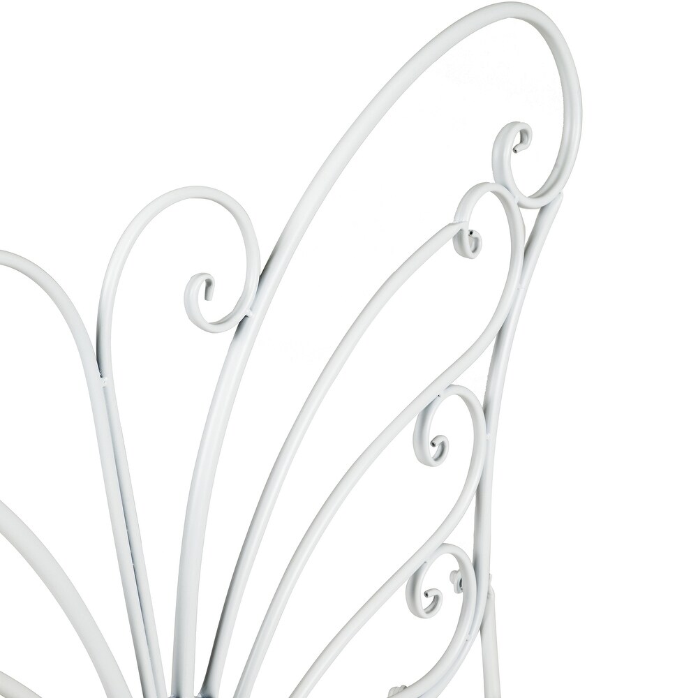 White Metal Garden Butterfly Chair