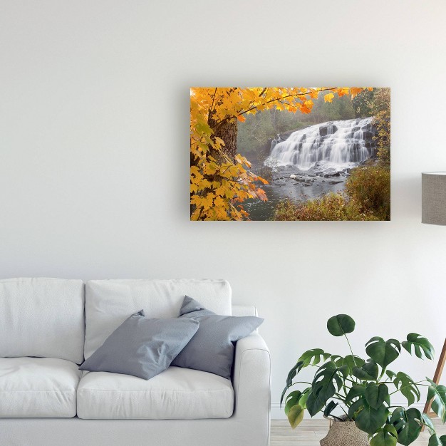 X 19 quot Lower Bond Falls In Autumn Bruce Crossing Mi Color By Monte Nagler Trademark Fine Art