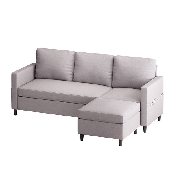 3-Seater Reversible Sectional Sofa Couch with Side Pocket