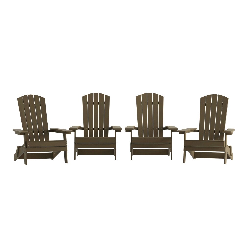 Poly resin Folding Adirondack Indoor/Outdoor Patio Chair (Set of 4)