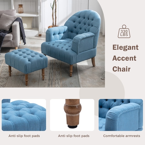 Elegant Accent Chair， Button-Tufted Upholstered Chair Set