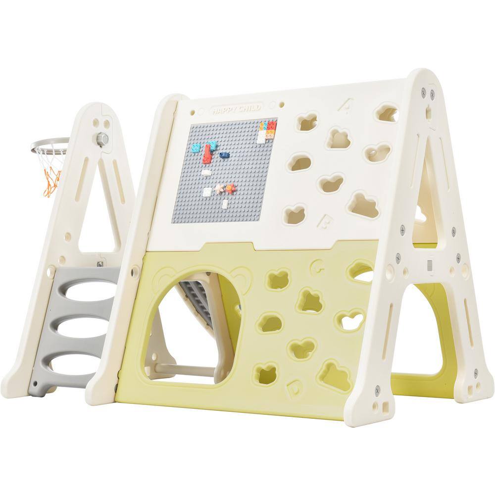 TIRAMISUBEST Light Green 5-in-1 Toddler Freestanding Climber Playset PPXY300099AAF